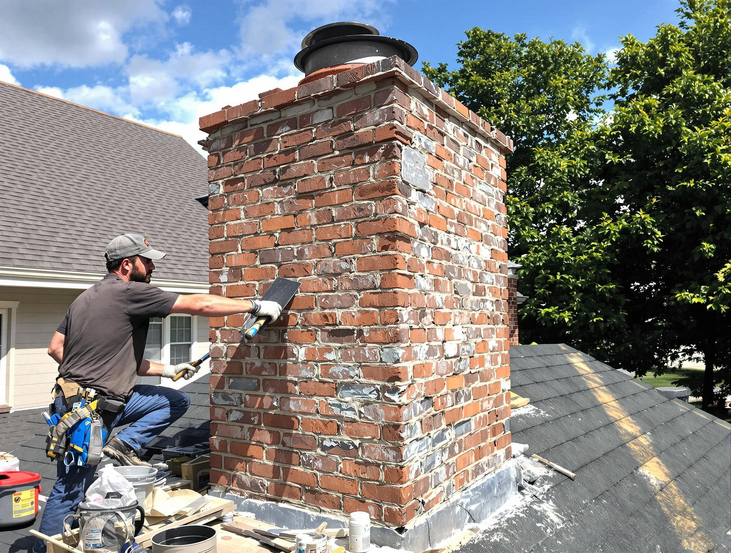 Completed chimney rebuild by Summit Park Chimney Sweep in Summit Park, UT