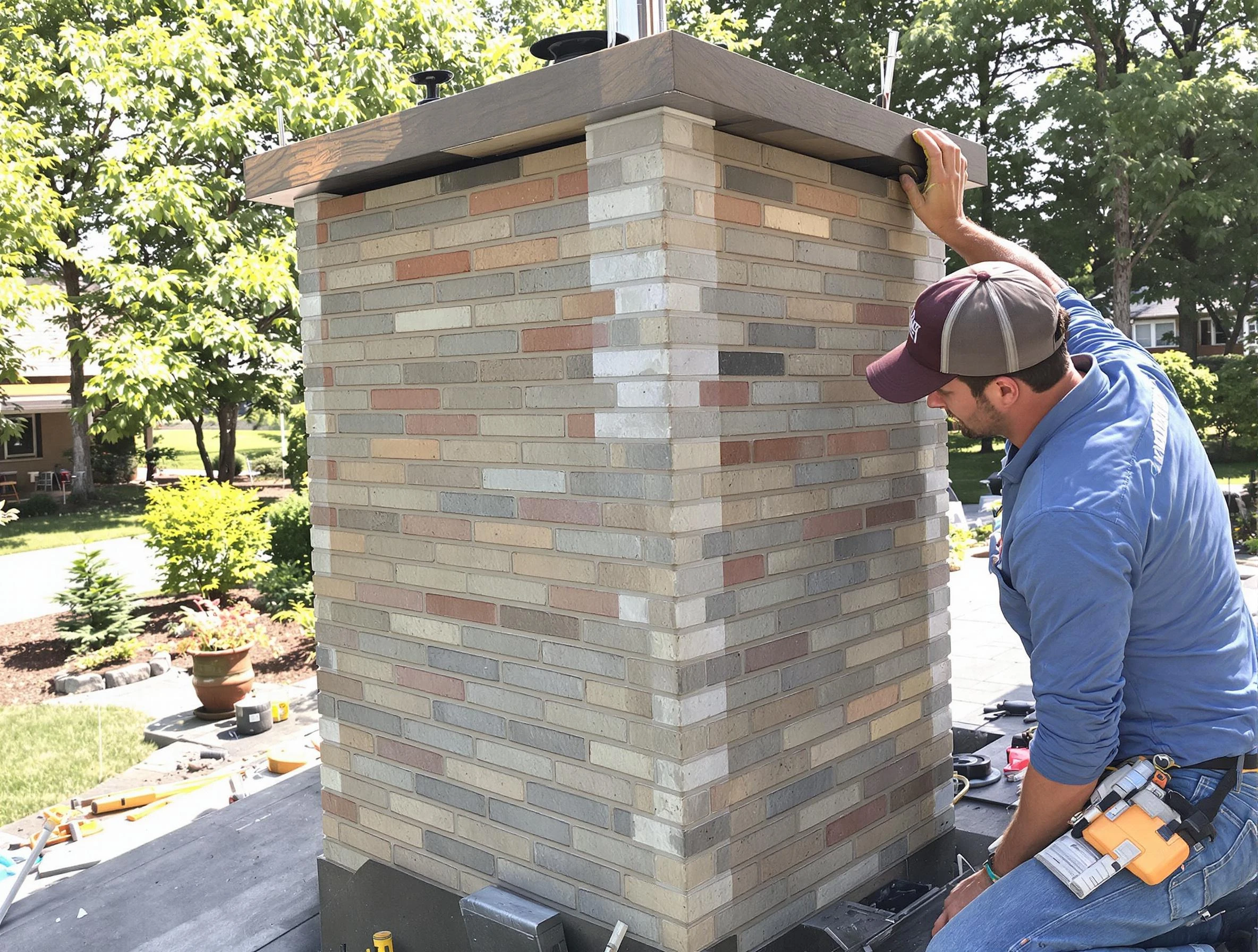Summit Park Chimney Sweep completing a modern chimney remodel in Summit Park, UT
