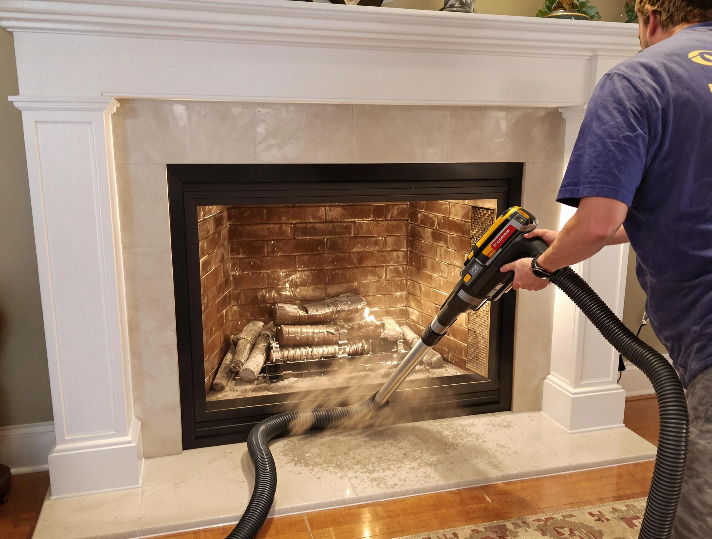 Fireplace cleaning performed by Summit Park Chimney Sweep in Summit Park, UT