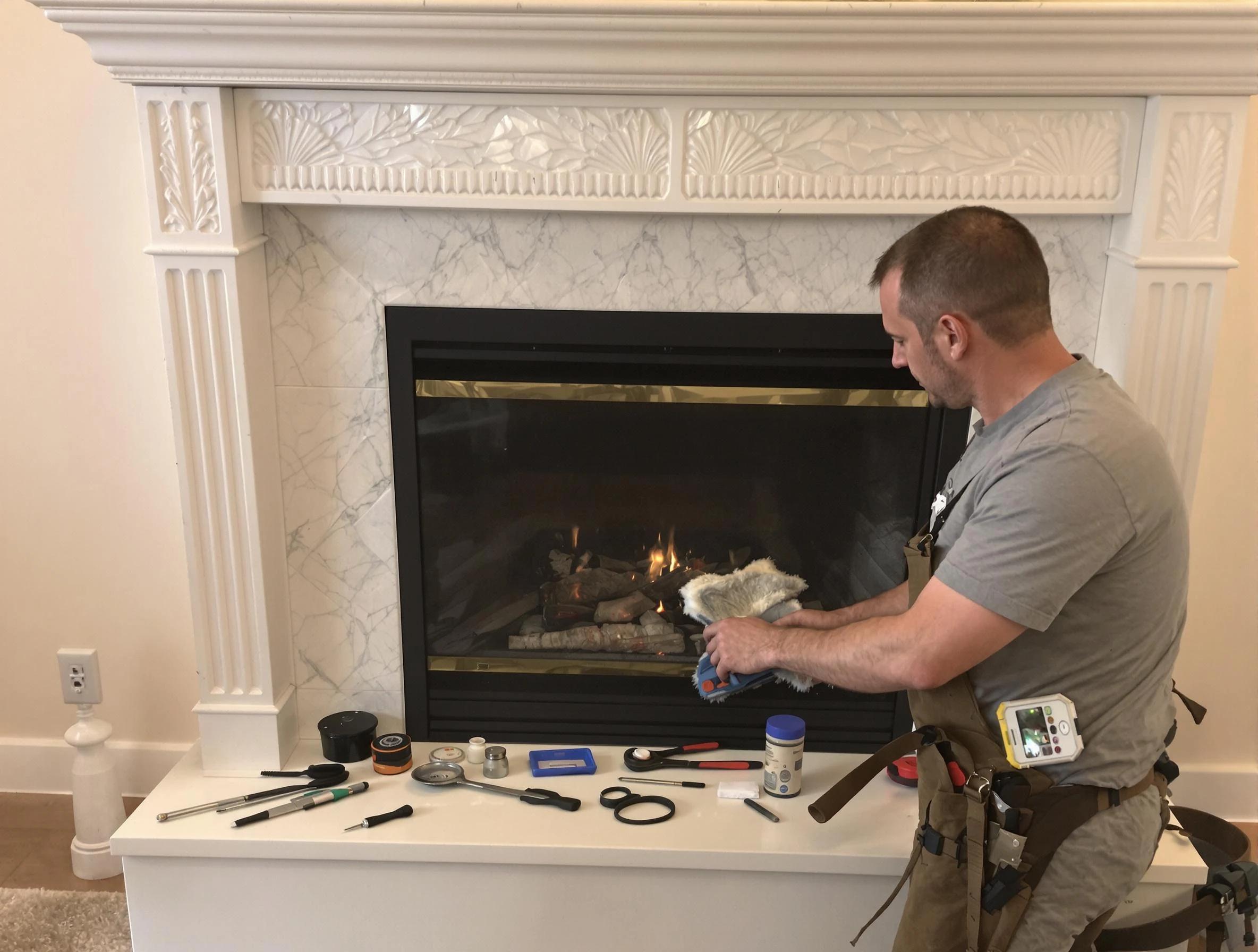 Summit Park Chimney Sweep performing fireplace maintenance in Summit Park, UT